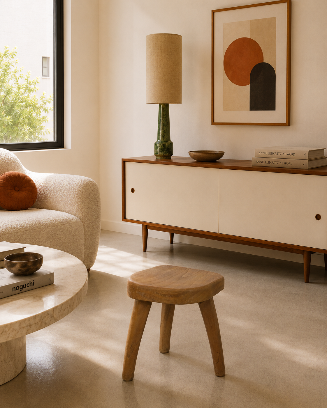 Tabouret tripode brutaliste – Image 3